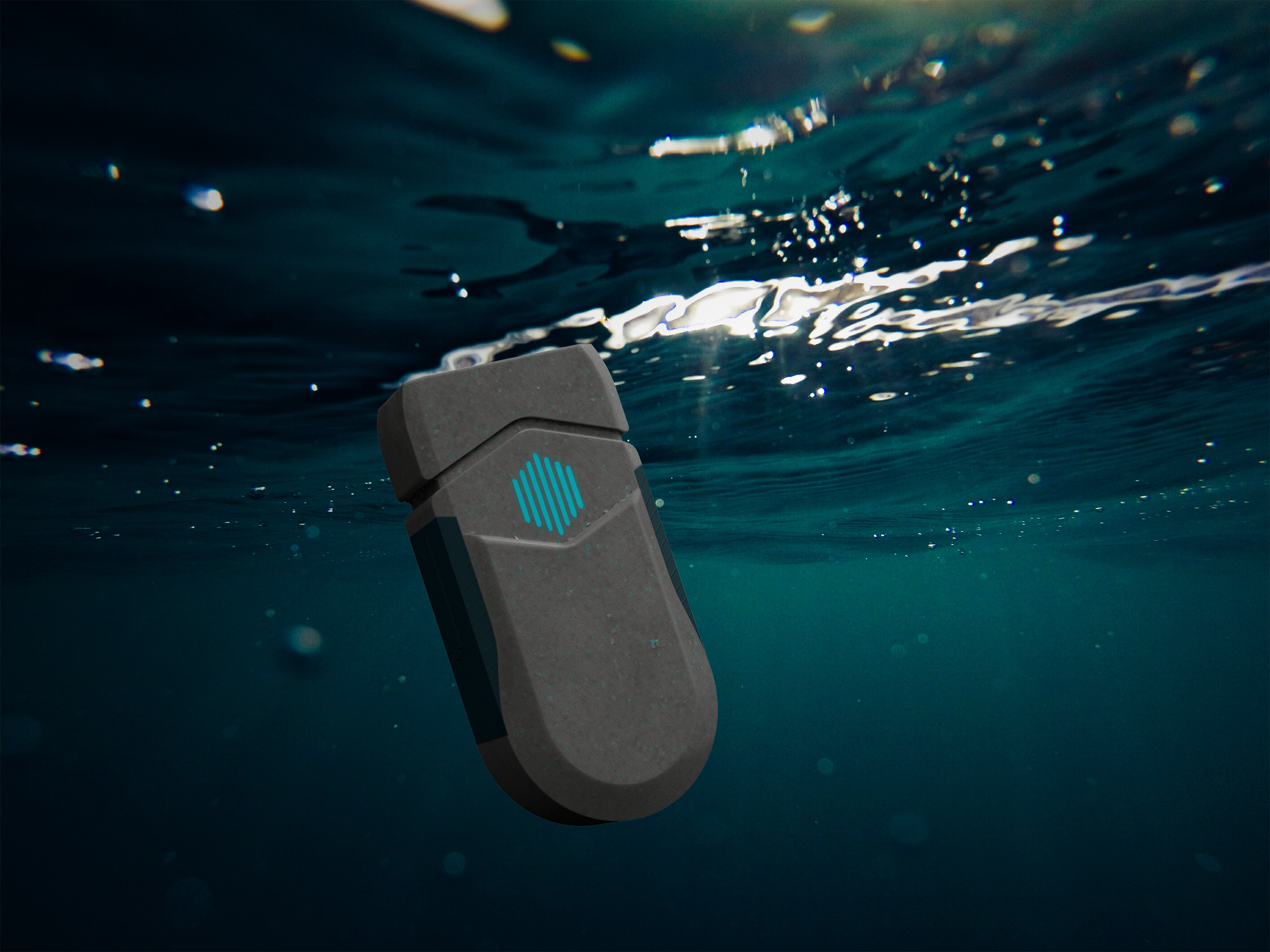 Aquarius device floating underwater