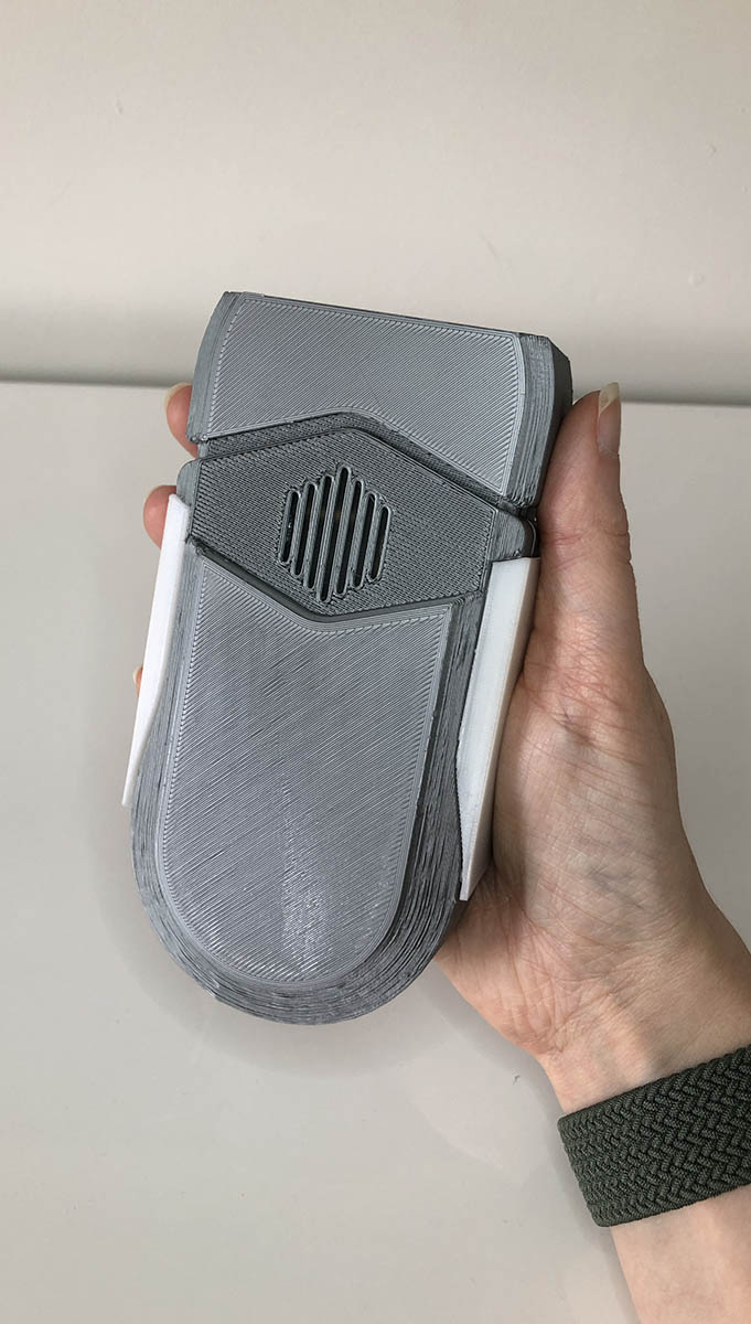 3D printed model being tested in hand